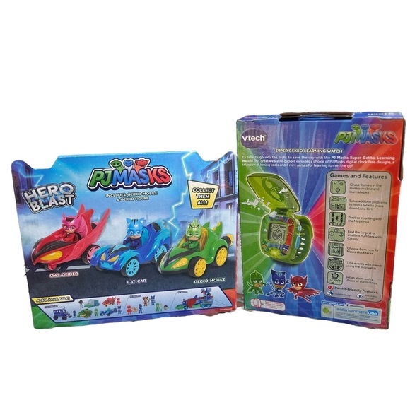 PJ MASKS Owl Glider Gekko Mobile Cat Car & vtech Super Gecko Learning Wa… - Picture 2 of 6